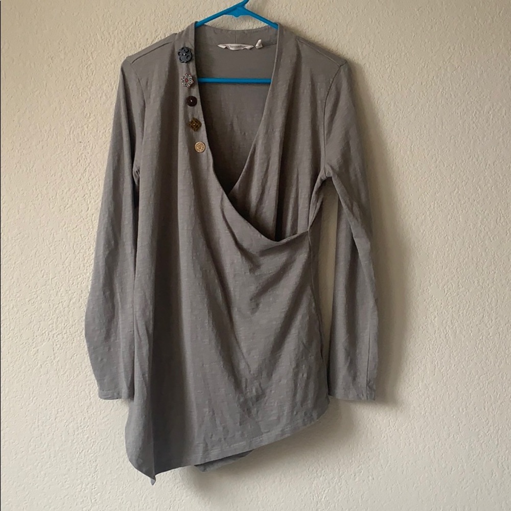 Soft Surroundings Gray Draped Top